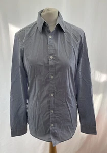 H&M Men's Slim Fit Blue Striped Long Sleeve Shirt Size S - Picture 1 of 12