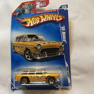 2009 Hot Wheels Yellow '55 NOMAD Flames Heat Fleet #125 HW65-060222 - Bild 1 von 6