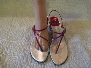 STUART WEITZMAN STEER Red Patent Leather Designer Sandals 6 - Picture 1 of 12