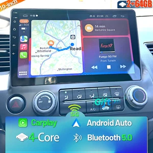 Android Auto CarPlay GPS Navi Car Stereo Radio For Honda Civic 2006-2011 2+64G - Imagen 1 de 21