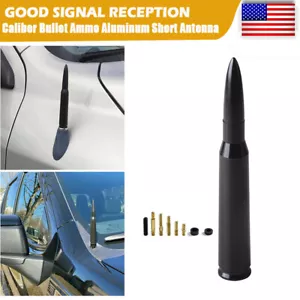 Universal 5.5" Screw Black Car Bullet Style Antenna Aluminum Radio FM Antena NEW - Bild 1 von 7