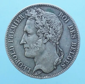 BELGIO LEOPOLDO I 5 FRANCHI 1848 MONETE DA COLLEZIONE ARGENTO SILVER CURRENCY - Foto 1 di 2