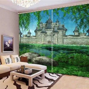 Ventilador de nieve Castle Foso bloqueo 3D foto impresión cortina tela cortinas ventana - Imagen 1 de 10
