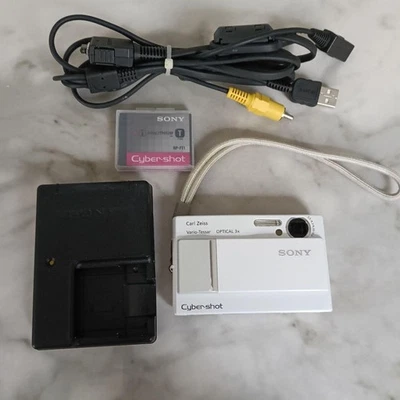 Sony Cyber-shot DSC-T10 White 7.2MP Compact Digital Camera Tested from Japan - Image 1 of 4