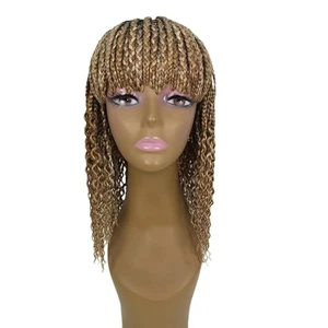 Cornrow Twist Knotless Braided Wigs for Black Women, 13" Curly Wavy Shoulder - Picture 1 of 6