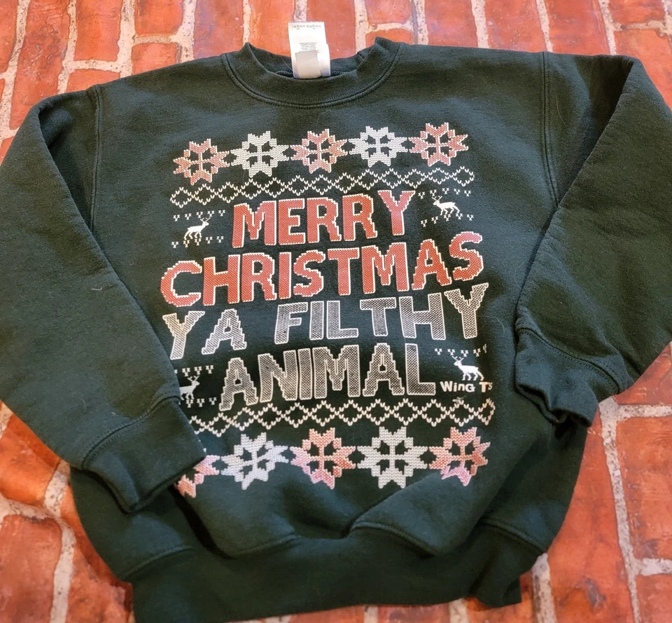 Sudadera Glidan Feliz Navidad Animal Sucio Talla Pequeña Guc Niños Solo en Casa Foto 1 de 1