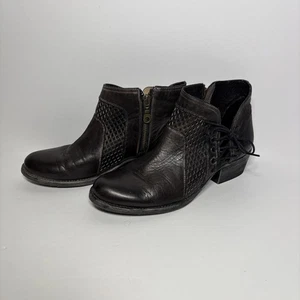 Roan by BedStu Antonia Damen-Stiefeletten aus Leder mit Seitenbindung schwarz Gothic Größe 8 - Bild 1 von 16