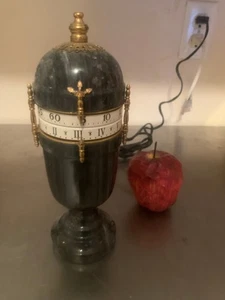 Antique Rotating Stone & Brass Clock - AOOx au5 - Picture 1 of 6