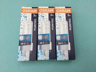 3 x Osram 5W G23 2 pin Puritec UV-C compact fluorescent lamp - Image 1 of 4