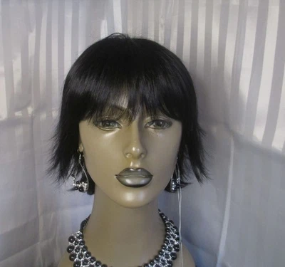 Lux Hair Feather Lite peludo con flequillo negro natural corte calor seguro NUEVO Foto 1 de 4