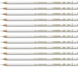 8052 All Coloured Pencil Crayons for Almost All Surfaces, 3.3 mm, White, Pack... - Picture 1 of 9