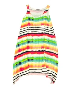 Jean Paul Gaultier Junior 14 Sleeveless Tank Dress Multi Stripe Jersey Midi 14 - Picture 1 of 9