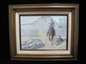 GLENN BONHAM Signed California Country Western FARM SCENE Oil Painting - Picture 1 of 6