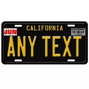 1960s California ANY TEXT Personalized Custom Aluminum FLAT License Plate Tag - Picture 1 of 6