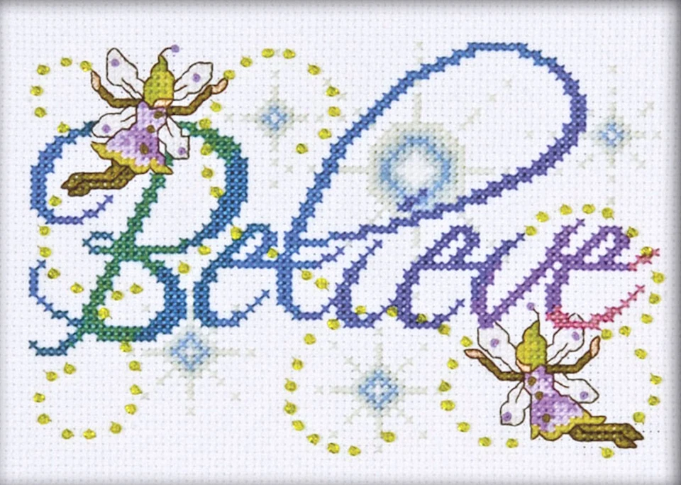 Cross Stitch Kit ~ Design Works Colorful Inspirational Believe Fairies #DW9795 - Image 1 of 1