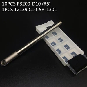 T2139 C10-5R-130 10mm Shank Ball Nose Milling Cutter Tool 5R + 10Pcs P3200-D10 - Picture 1 of 4