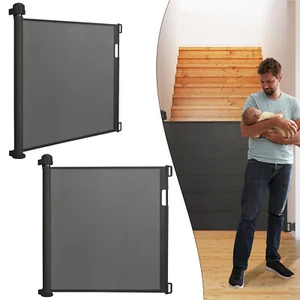 Absperrgitter Baby Treppe Türgitter Türschutzgitter Rollo Schwarz 0~150 cm Neu - Bild 1 von 12