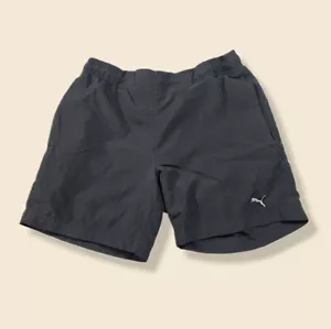 Black Puma Logo Gym Fitness Workout Shorts Size Womens UK 8 - Picture 1 of 5