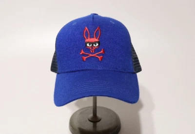Psycho Bunny Hat Cap Adult One Size Blue Black Snapback Trucker Mischief Logo - Image 1 of 4