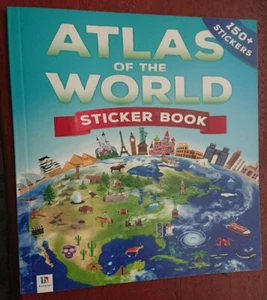 ATLAS OF THE WORLD sticker book GEOGRAPHY activity book stickers travel learning - Imagen 1 de 8