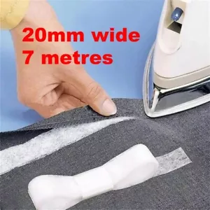 7m Long Hemming Tape Wonder Web Easy Web 2cm Hem Just Iron On No-Sewing UK - Picture 1 of 4