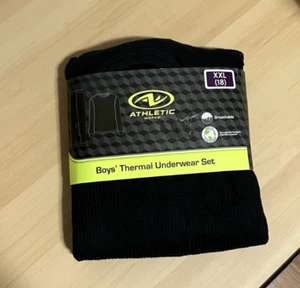 Athletic Works Boys Thermal Waffle Underwear Set Black Size XXL (18) NEW - Picture 1 of 4