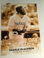 2018 Topps Opening Day Stars 5x7 Jumbo Charlie Blackmon Rockies Gold 01/10