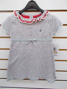 Infant & Girls Nautica $34.50 - $36.50 Gray Sweater Dress Sizes 12 Months - 6X - Picture 1 of 3