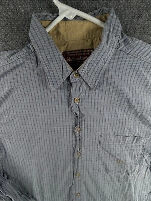 VTG Marlboro Classics Long Sleeve Button Up Shirt Men XL Blue Check Pocket Logo - Image 1 of 4