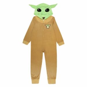 The Mandalorian Grogu Baby Yoda Boy's Girl's Fleece Costume Pajama Sleeper