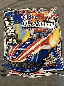 NHRA DRAG RACING 2023 NEW ENGLAND NATIONALS  Gray  EVENT  T- SHIRT  SIZE LARGE
