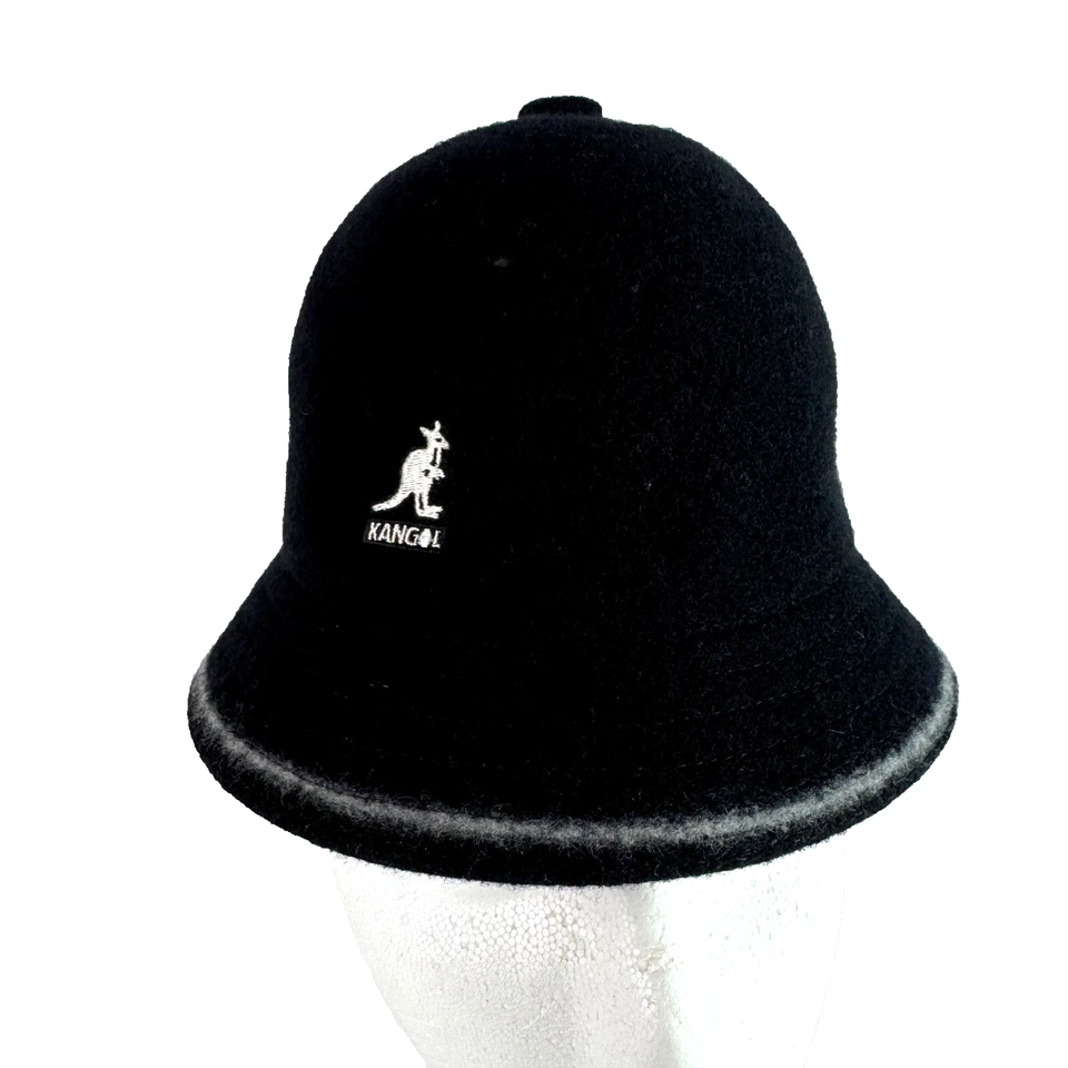 Kangol Kids повседневный шерсти ведро шляпа полоски черный серый K3393KK маленький - Изображение 1 из 4