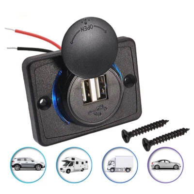Auto Steckdose Dual USB Ladegerät Für KFZ Einbau Wohnmobile Wohnwage 12V Buchse - Bild 1 von 4
