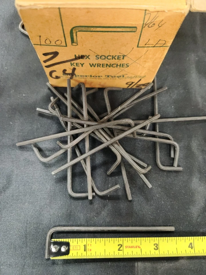 QTD 5 NOVA FERRAMENTA SUPERIOR 7/64" CHAVE L-HEX SOQUETE BRAÇO LONGO CHAVE ALLEN - Imagem 1 de 1