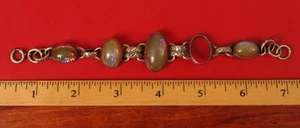 FABULOUS ANTIQUE REPOUSSE COLORFUL DRAGONS BREATH STERLING SILVER BRACELET !!! - Picture 1 of 3