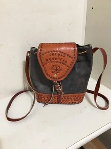 Roatan Honduras Small Leather Purse Bag Cross Body Vintage Folklore - Picture 1 of 5