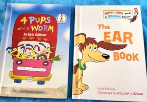 Two Vintage Dr Seuss Books - The Ear Book, 4 Pups And A Worm Hardcover Series - Picture 1 of 9