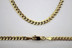 10K SOLID GOLD CUBAN LINK CHAIN NECKLACE and/or BRACELET MEN WOMEN 4mm 7"~30" - Picture 1 of 2