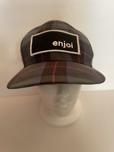 Enjoi Skateboard Fitted Hat/ Cap Plaid 100% cotton Size L/XL