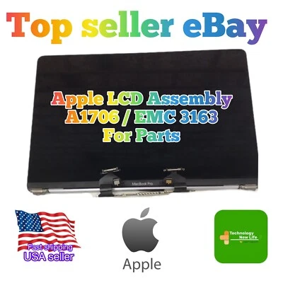 A1706 EMC 3163 Cracked GENUINE APPLE LCD DISPLAY 13.3A1706 Read* - Image 1 of 4