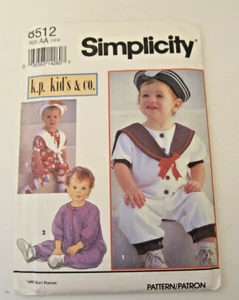8512 UNCUT ‘Simplicity’ SEWING Pattern Toddlers Romper, Hat & Headband - Picture 1 of 3