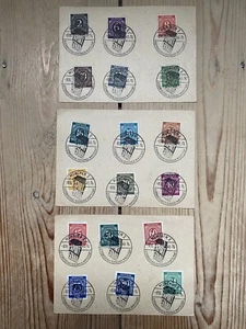 GERMANY Postcards (x3) with 18 Stamps Munich Export Show 1946 Allied Occupation - Picture 1 of 5