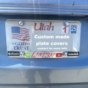 Custom  PERSONALIZED unbreakable clear bubble license plate bumper shield cover - Picture 1 of 9