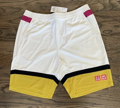Uniqlo Nishikori tennis shorts Federer Sz L white/cream