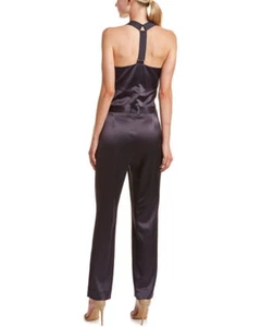 Derek Lam 10 Crosby Purple Plum Satin Suspender Jumpsuit Size 4 - Picture 1 of 12