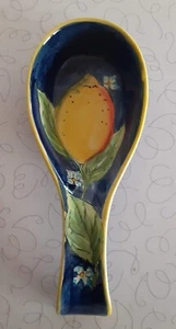 Blue Lemon Spoon Holder Ceramic - Picture 1 of 4