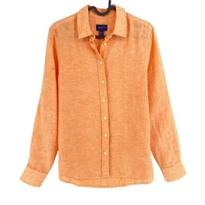 GANT Orange 100% Linen Shirt Size EU 34 UK 6 US 4 - Picture 1 of 10