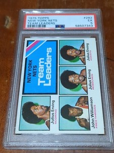 1975-76 Topps Team Leaders #282 Julius Erving New York Nets PSA 5 EXcellent