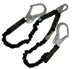 AFP New Fall Protection Safety Lanyard 4½' - 6' Double Leg with Dual Rebar Hook - Picture 1 of 3