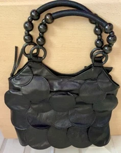 Vintage '80s Black Scalloped Disc Bag - Excellent Condition! - Bild 1 von 4